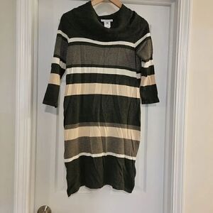 Studio One Sweater Dress Striped medium petite